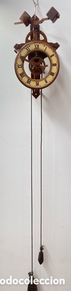 Antig&uuml;edades: EELOJ DE PARED ANTIGUO DE MADERA MANUAL - Foto 2