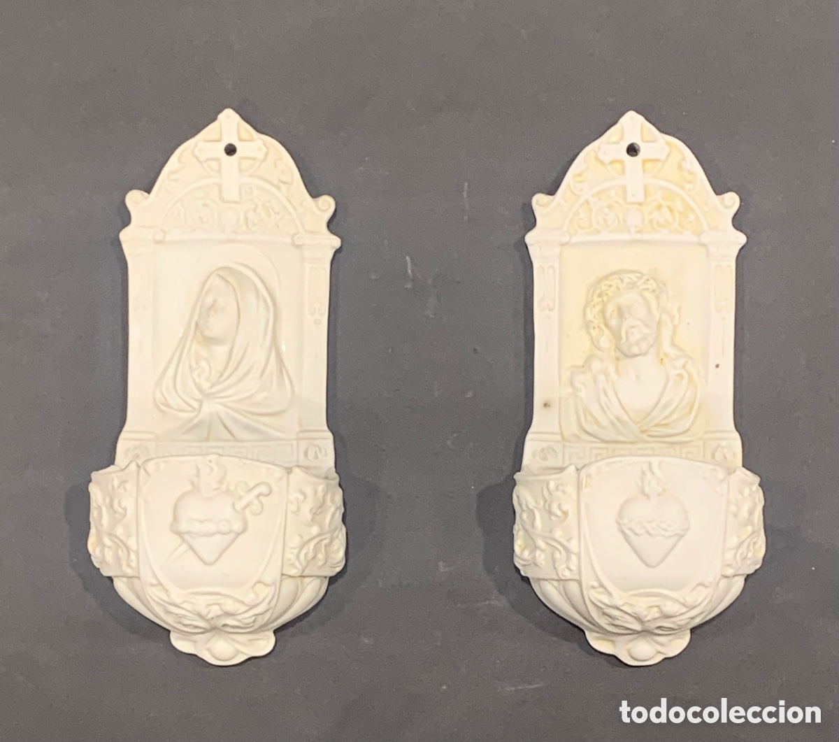 Antig&uuml;edades: Benditeras de biscuit. 1900 - Foto 10
