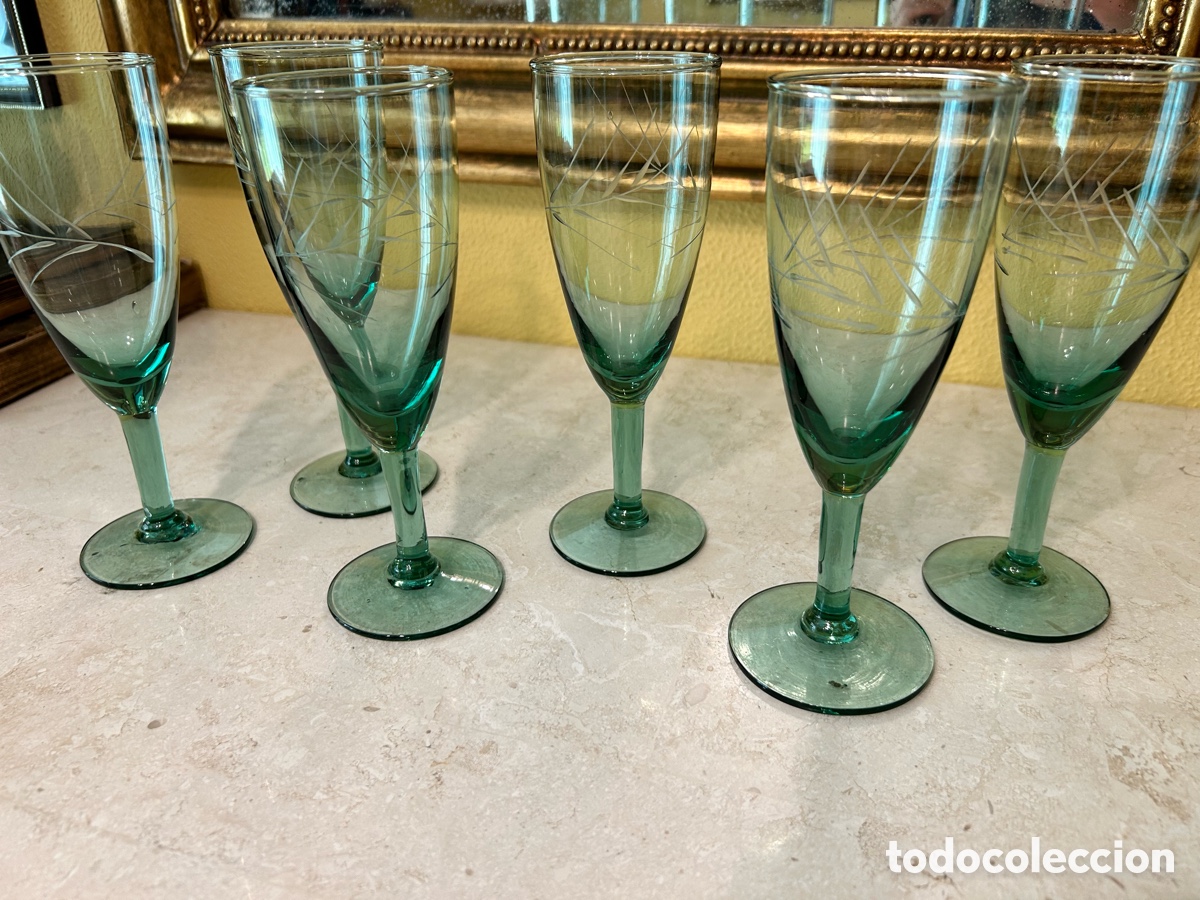 Antig&uuml;edades: 6 COPAS DE CAVA/CHAMPAGNE VINTAGE - Foto 2