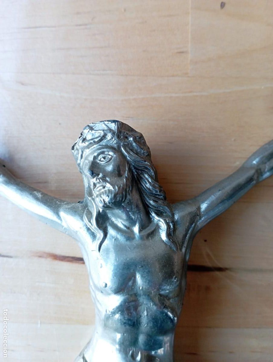 Antig&uuml;edades: CRISTO EN PLATEADO,PARA CRUZ. - Foto 2