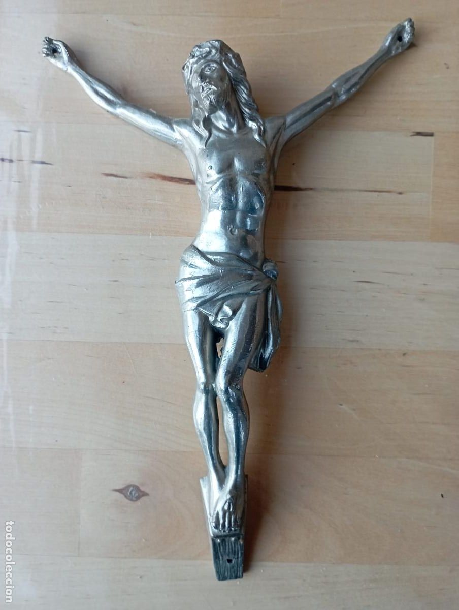 Antig&uuml;edades: CRISTO EN PLATEADO,PARA CRUZ. - Foto 1
