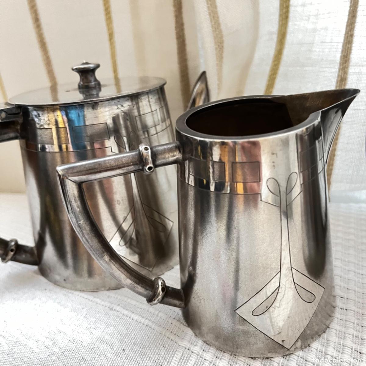 Antig&uuml;edades: Juego de tetera de plata Meneses - Foto 3