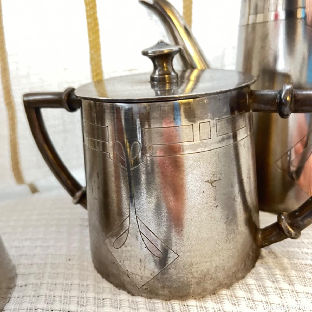Antig&uuml;edades: Juego de tetera de plata Meneses - Foto 4