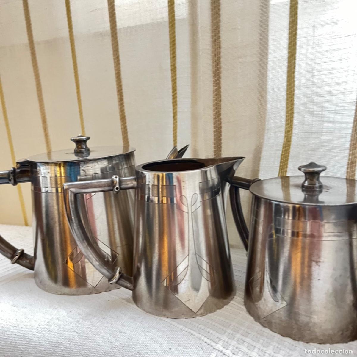 Antig&uuml;edades: Juego de tetera de plata Meneses - Foto 6
