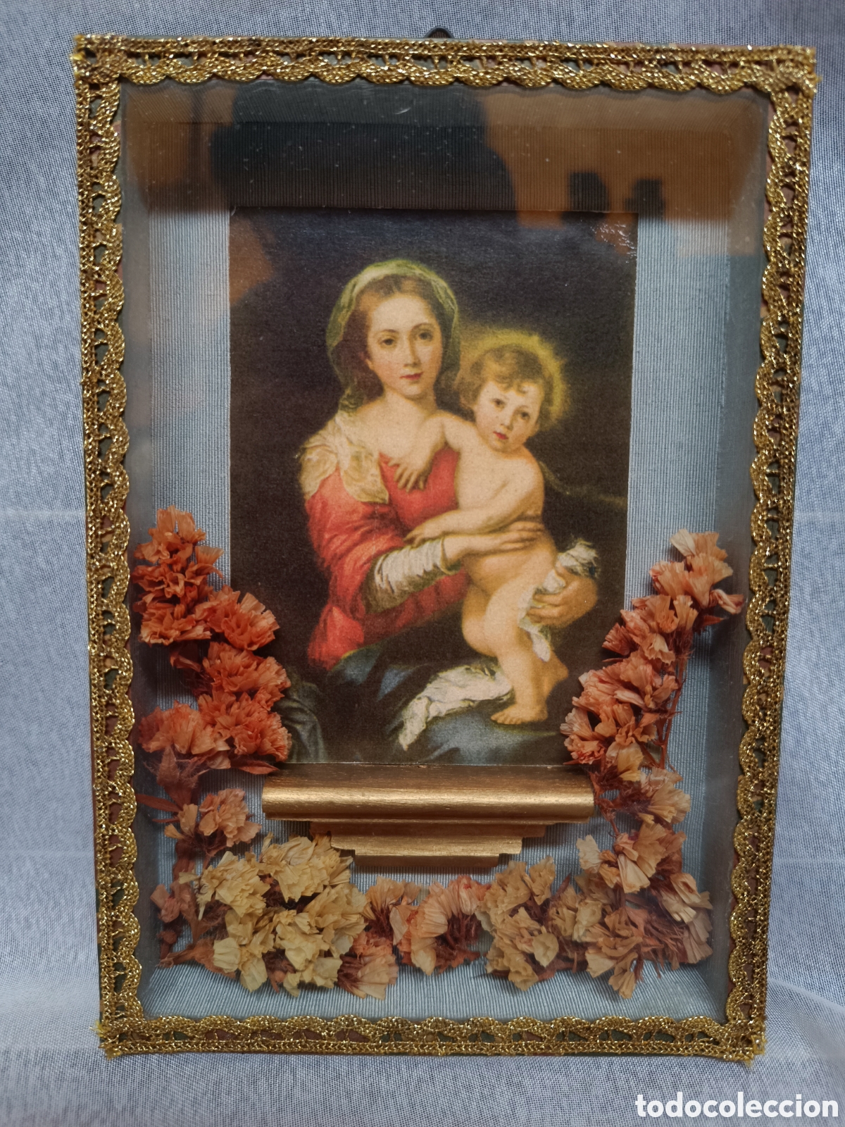 Antig&uuml;edades: Escapulario Virgen Maria del pa&ntilde;uelo de Murillo - Foto 1
