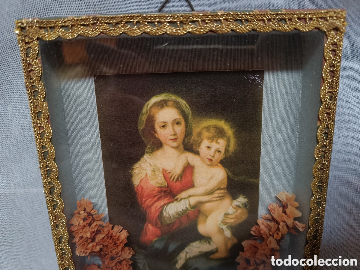 Antig&uuml;edades: Escapulario Virgen Maria del pa&ntilde;uelo de Murillo - Foto 6