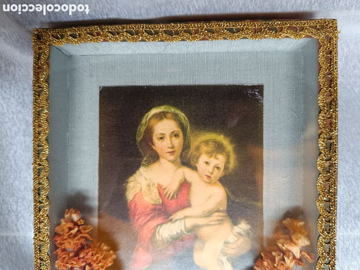 Antig&uuml;edades: Escapulario Virgen Maria del pa&ntilde;uelo de Murillo - Foto 8