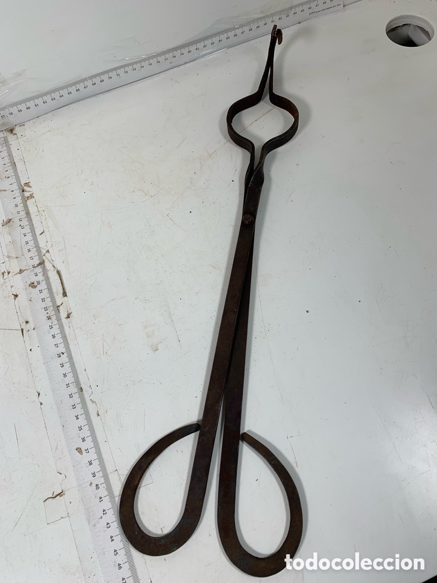Antig&uuml;edades: 01_ Pinza tenazas para chimenea - Foto 2