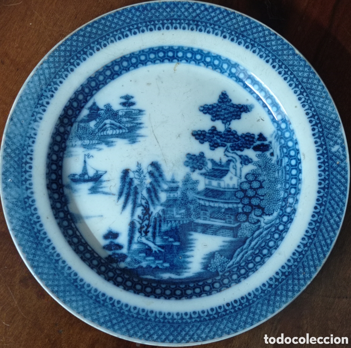 Antig&uuml;edades: Plato Blue Willow s. XVIII - Foto 1