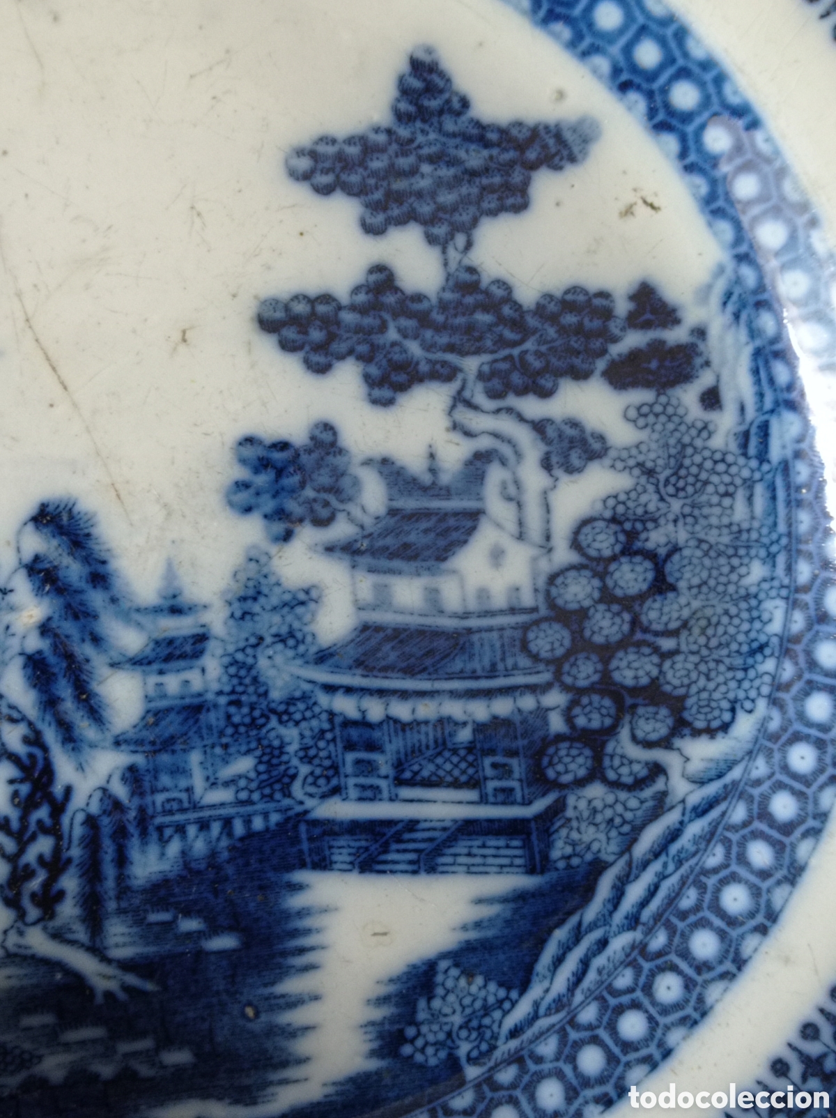 Antig&uuml;edades: Plato Blue Willow s. XVIII - Foto 5