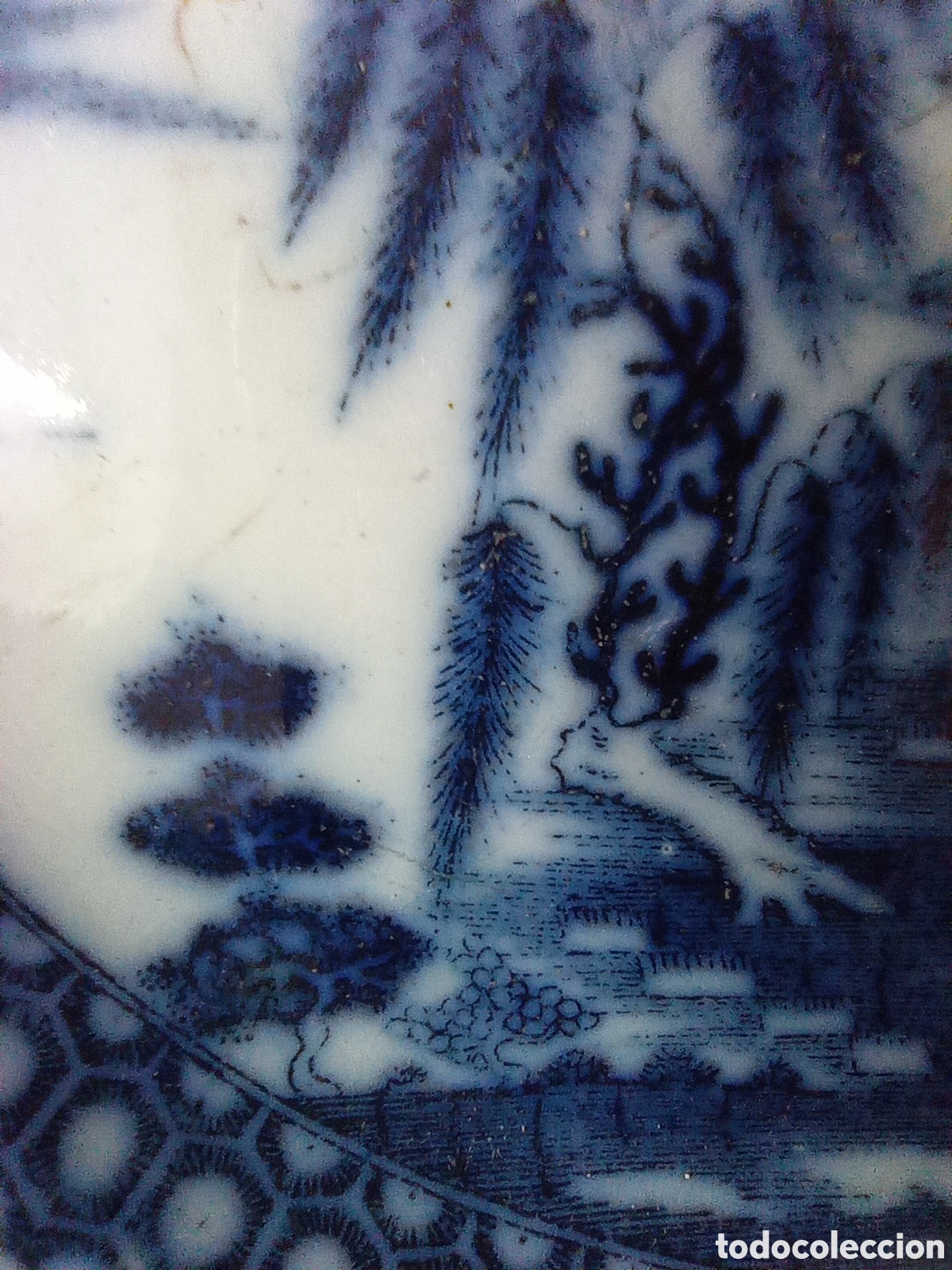 Antig&uuml;edades: Plato Blue Willow s. XVIII - Foto 10