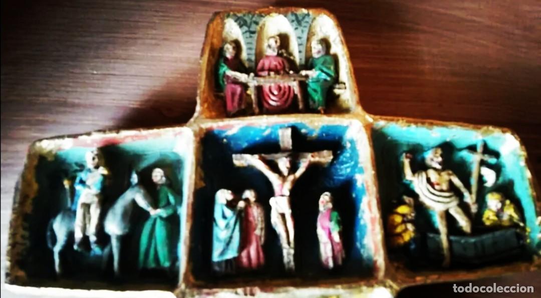 Antig&uuml;edades: Cruz tallada vida Jes&uacute;s - Foto 2