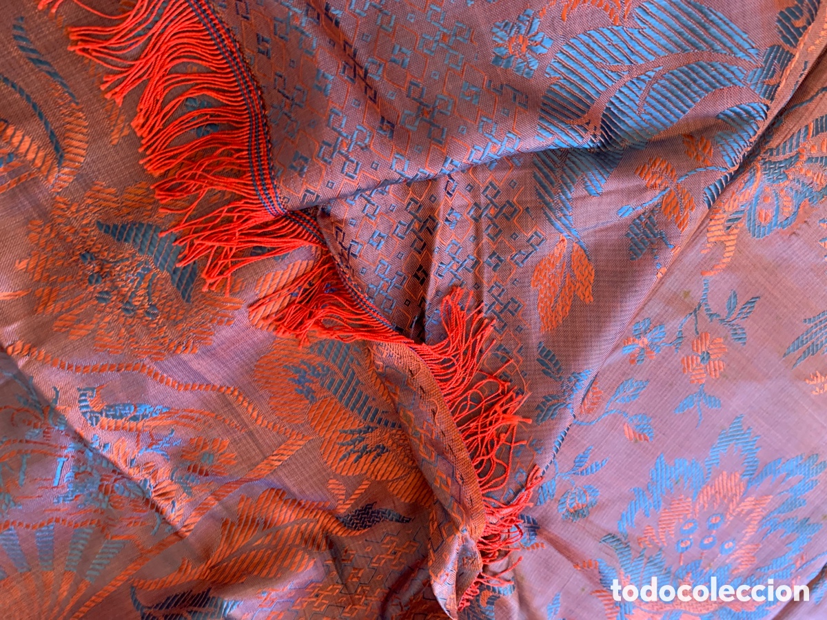 Antig&uuml;edades: Colcha de sedina tornasolada - Foto 21