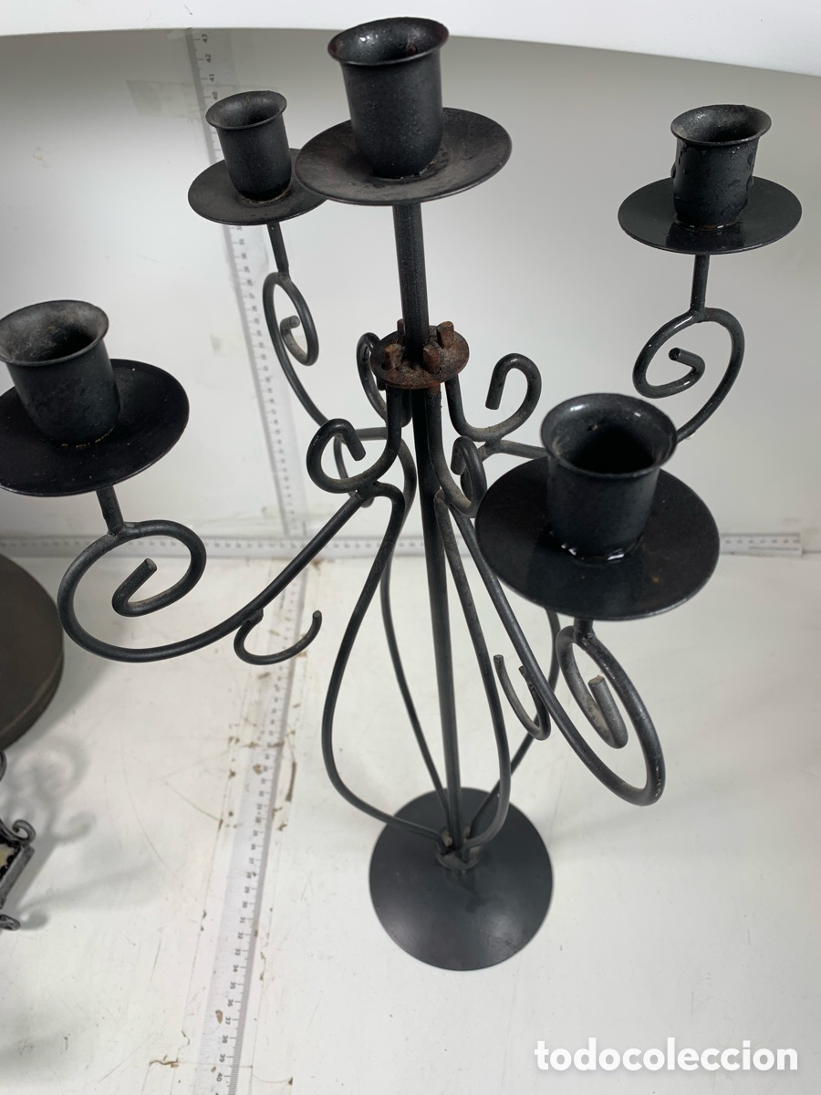 Antig&uuml;edades: 01_Candelabro de pie portavelas - Foto 4