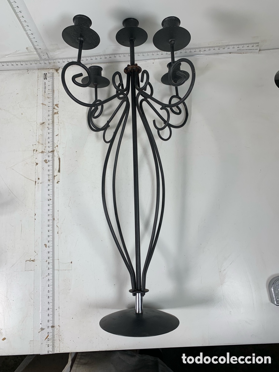 Antig&uuml;edades: 01_Candelabro de pie portavelas - Foto 5