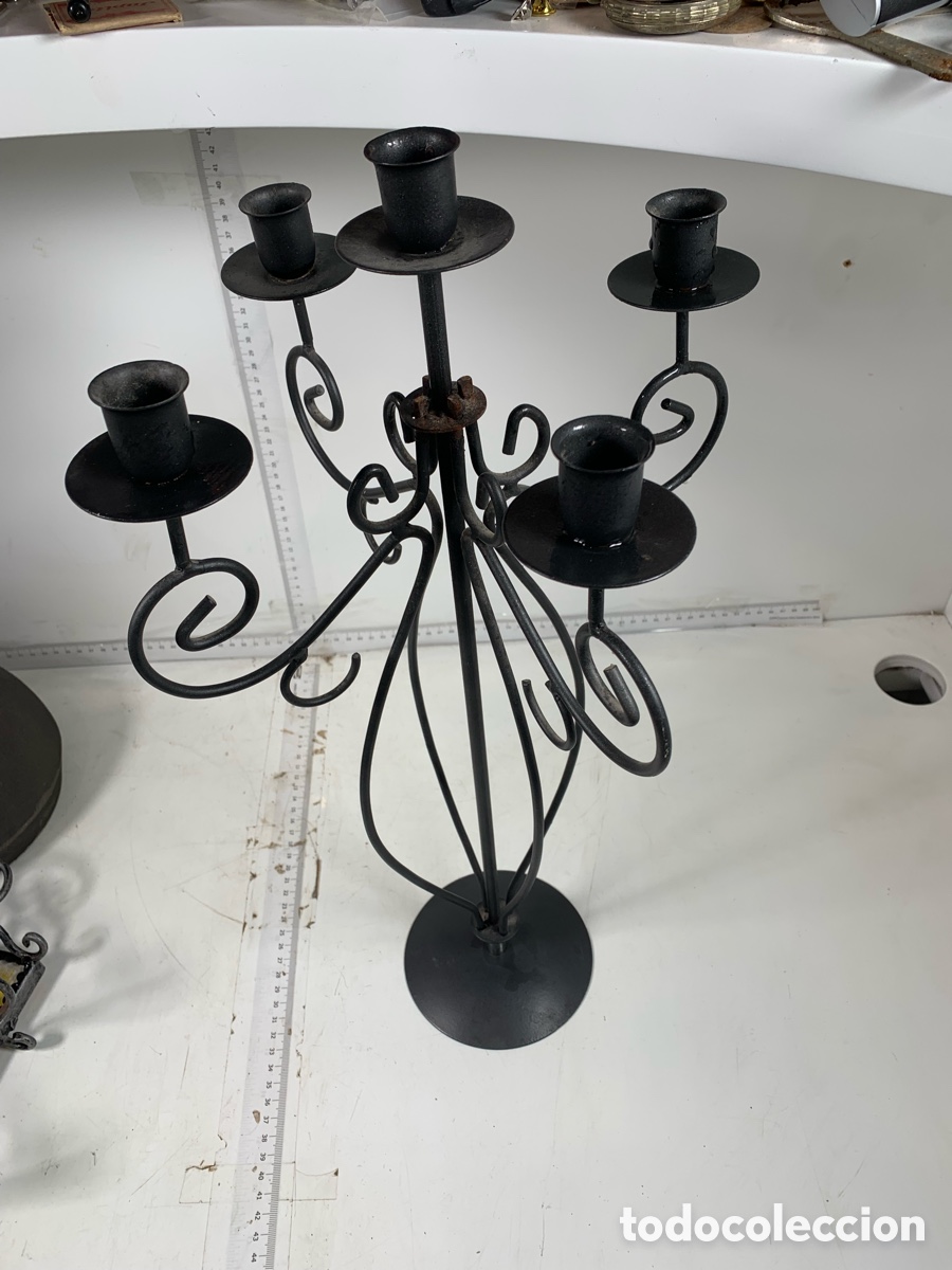 Antig&uuml;edades: 01_Candelabro de pie portavelas - Foto 1