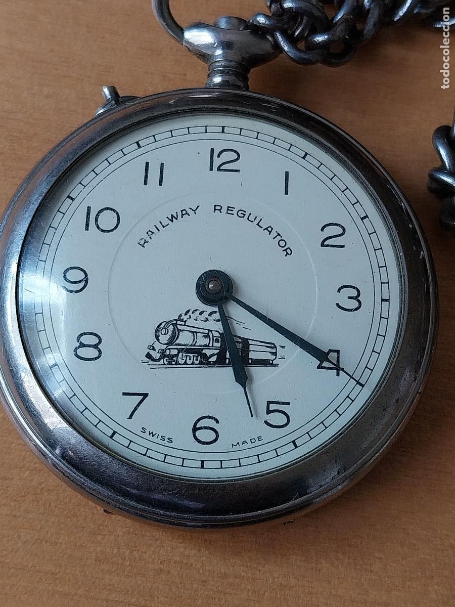 Antiquit&eacute;s: RAILWAY REGULATOR RELOJ BOLSILLO PARA REPARA O PIEZAS 5CM VER FOTOS LEER DESCRIPCI&Oacute;N