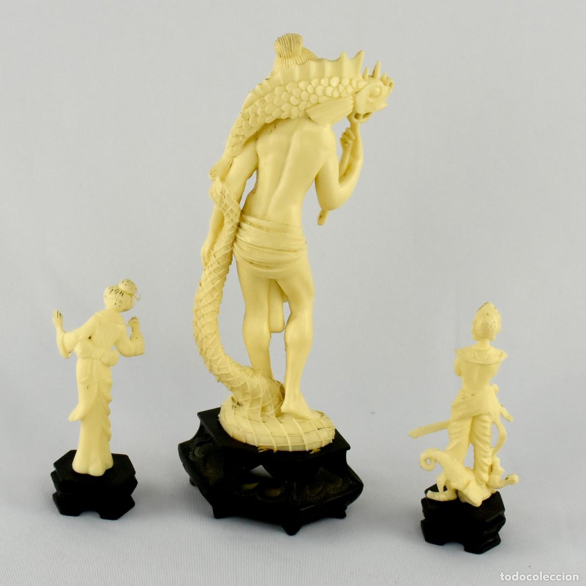 Antig&uuml;edades: 3 figuras Chinesas em material sint&eacute;tico - Foto 2