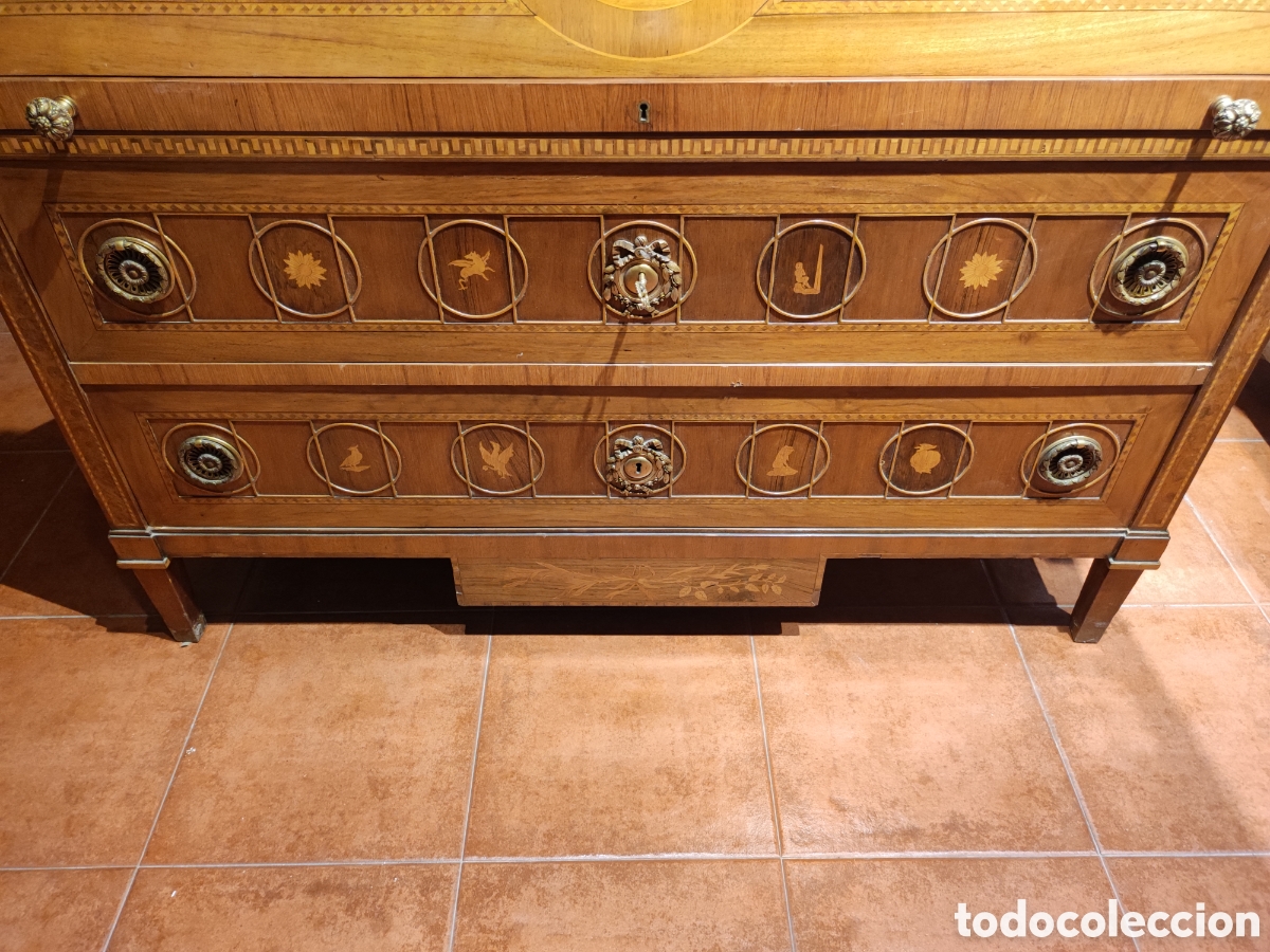 Antig&uuml;edades: C&oacute;moda escritorio cilindro - Foto 4