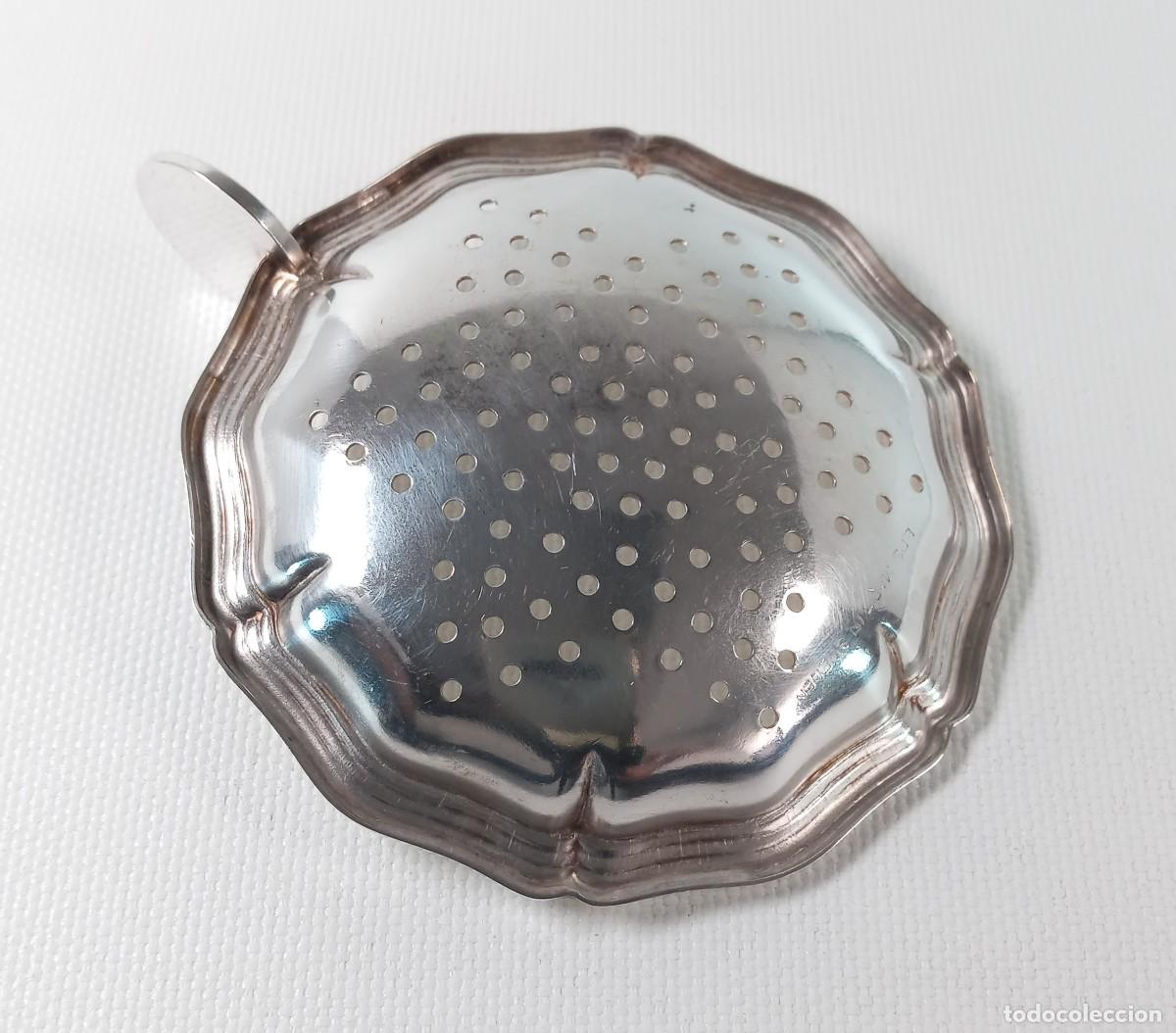 Antig&uuml;edades: Colador de t&eacute; plateado - Foto 3