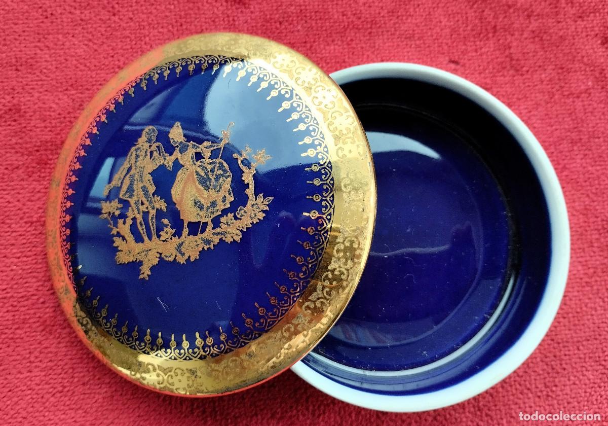 Antig&uuml;edades: JOYERO LIMOGES EN AZUL COBALTO Y ORO - Foto 5