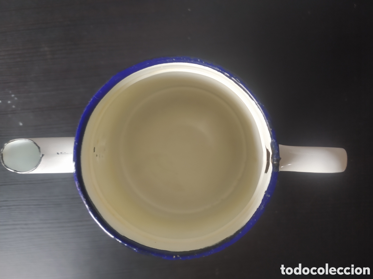 Antig&uuml;edades: Cafetera hierro esmaltada serigragiada - Foto 5