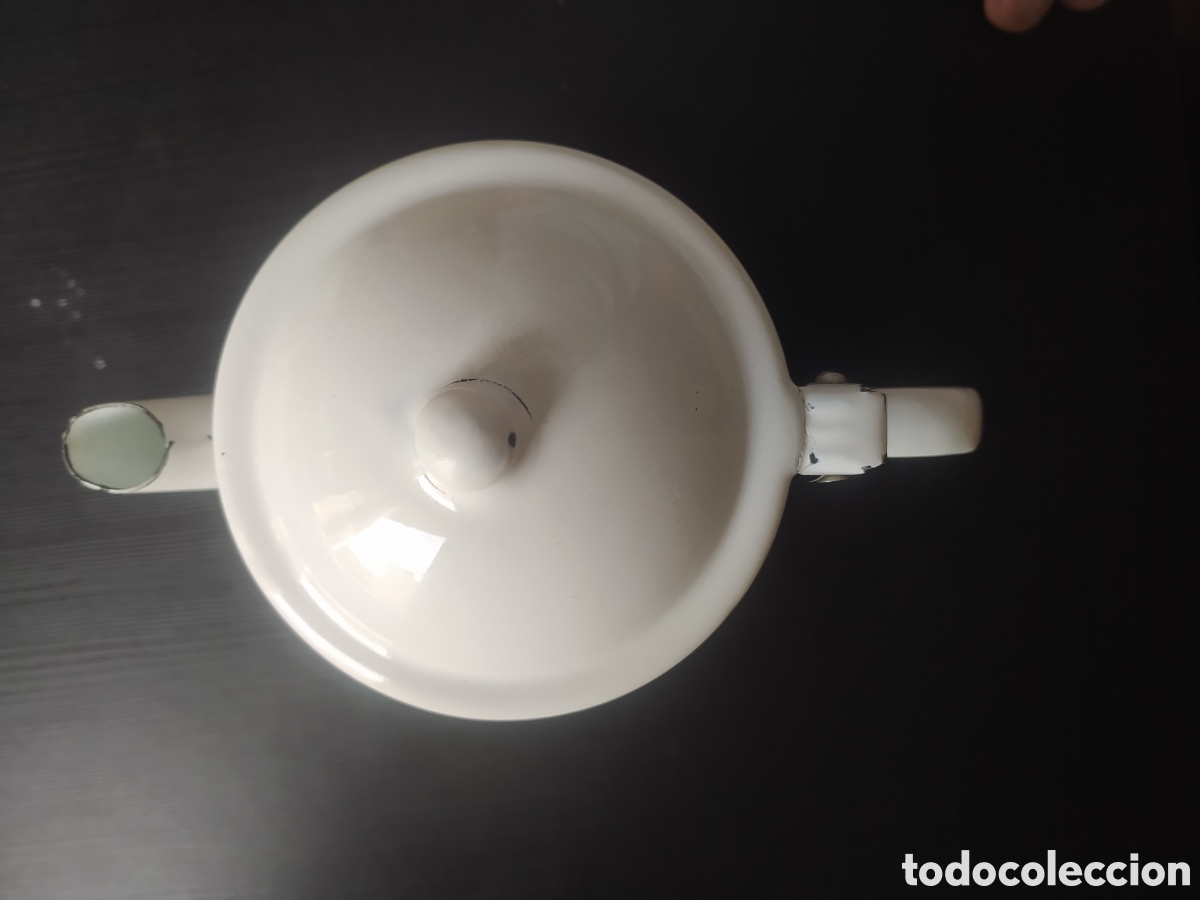 Antig&uuml;edades: Cafetera hierro esmaltada serigragiada - Foto 2