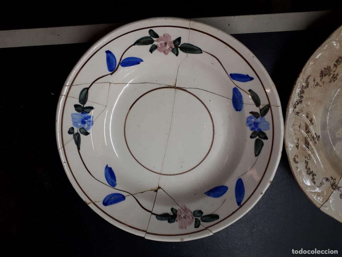 Antig&uuml;edades: plato antiguo con flores - Foto 2