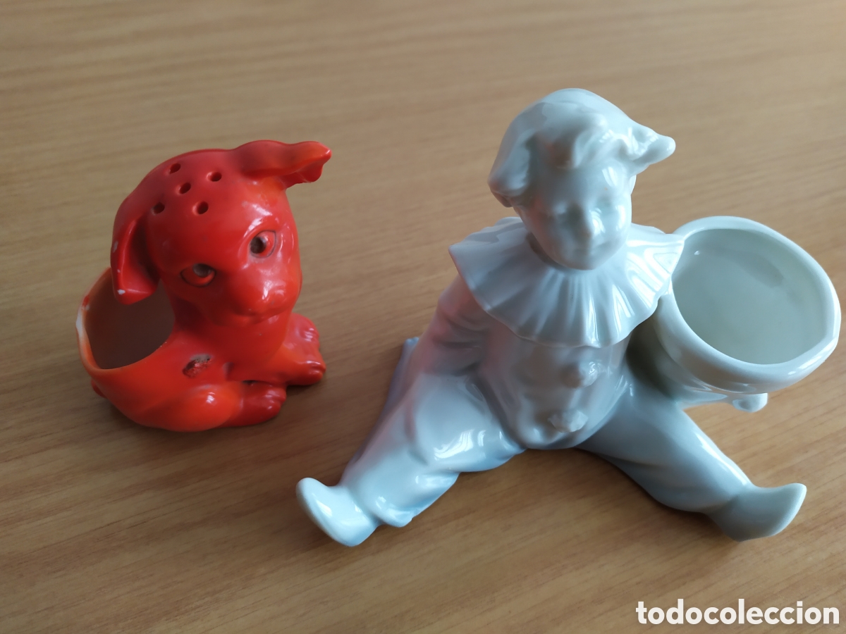 Antig&uuml;edades: Dos palilleros de porcelana - Foto 2