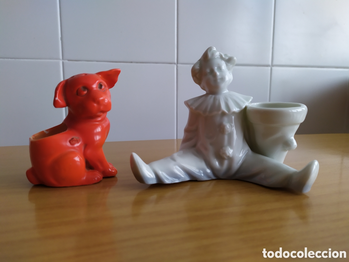 Antig&uuml;edades: Dos palilleros de porcelana - Foto 1