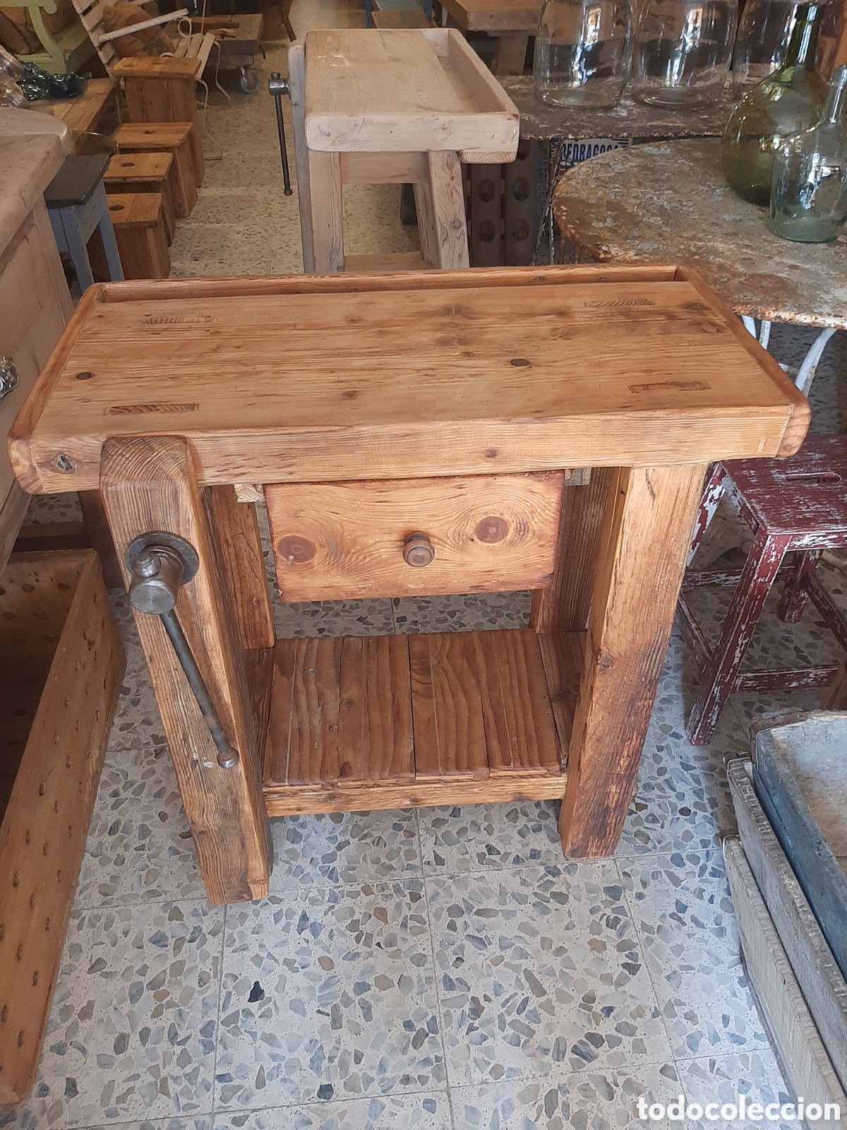 Antig&uuml;edades: Banco carpintero peque&ntilde;o 80 cm !!! - Foto 10