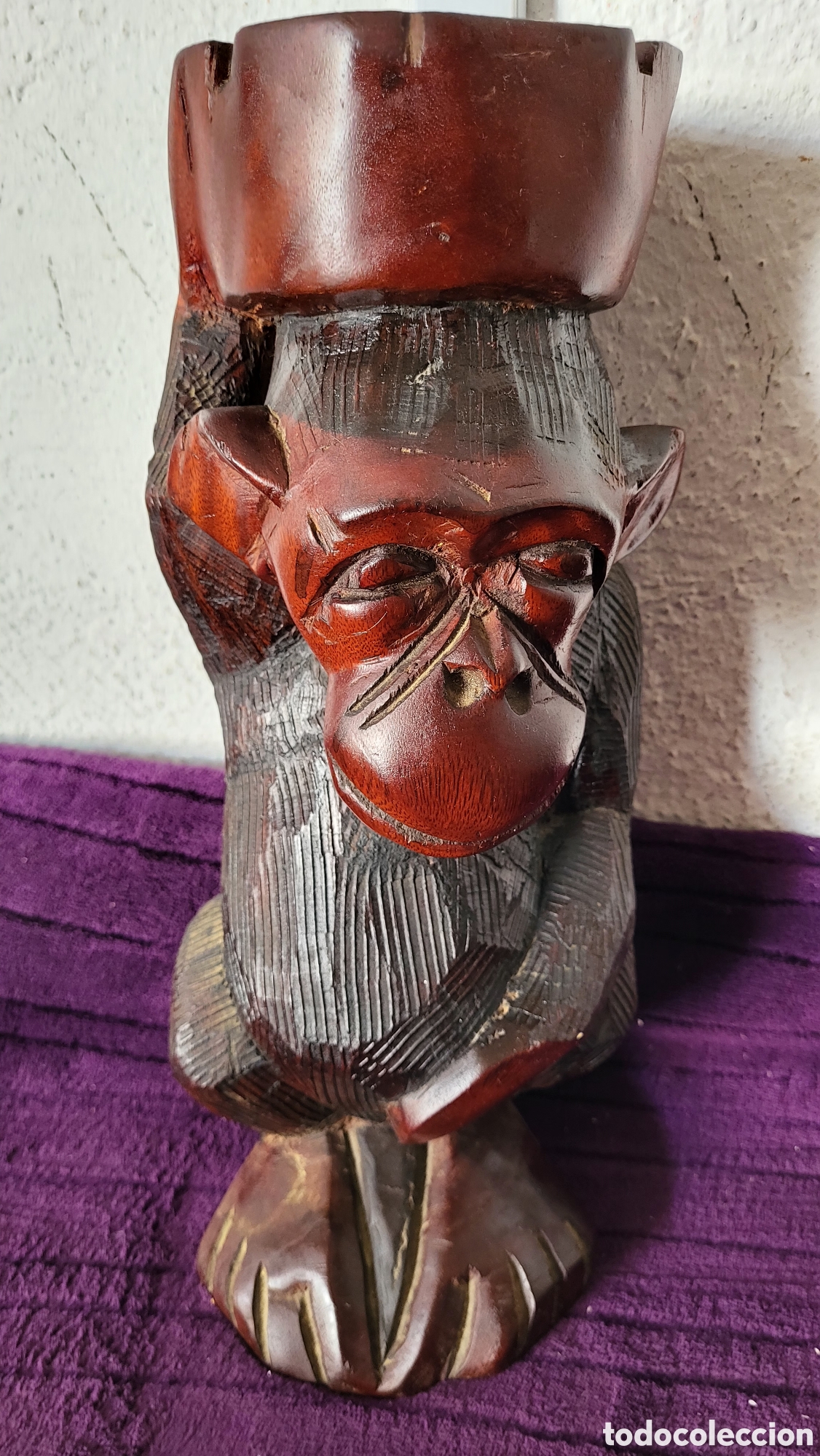 Antig&uuml;edades: Mono madera cenicerro - Foto 1