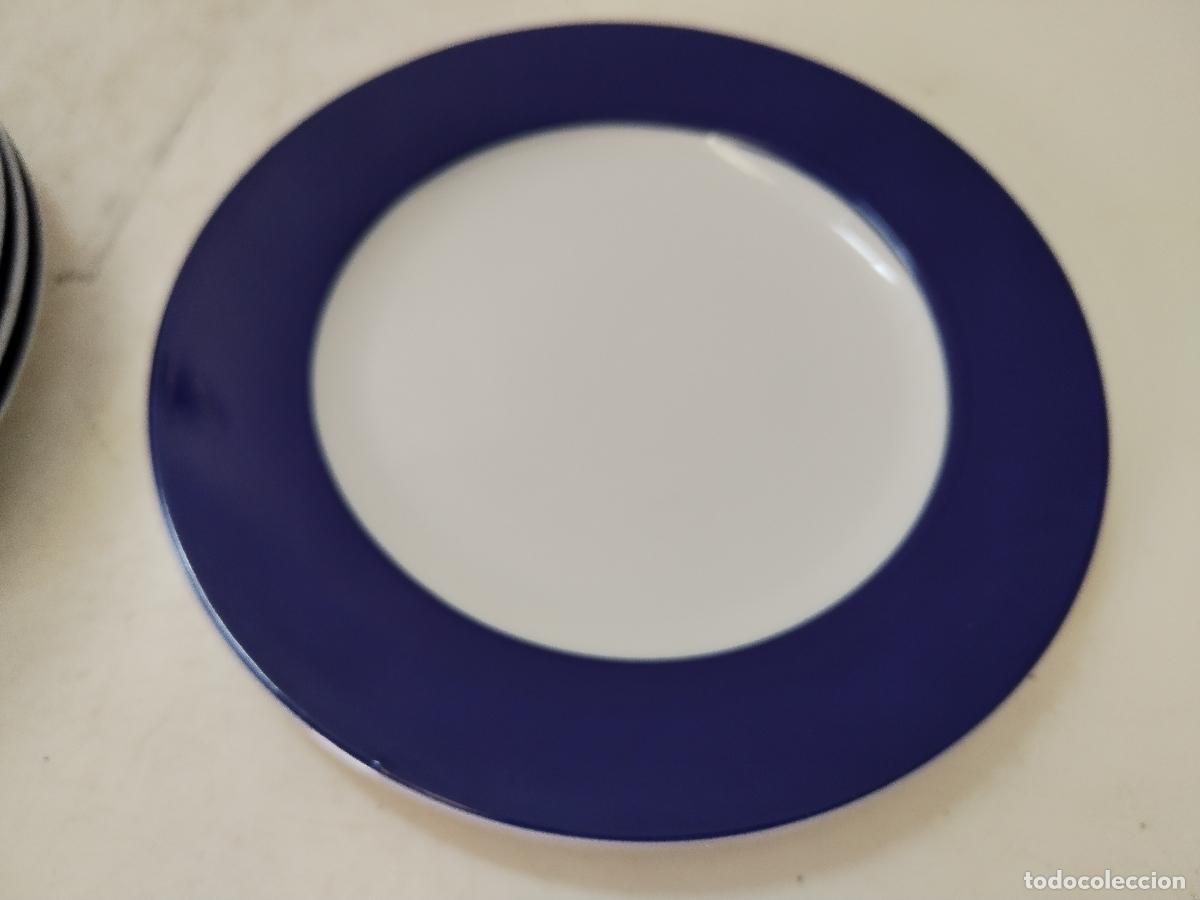 Antig&uuml;edades: 8 platos kera tabl&eacute; porcelain azul - Foto 2