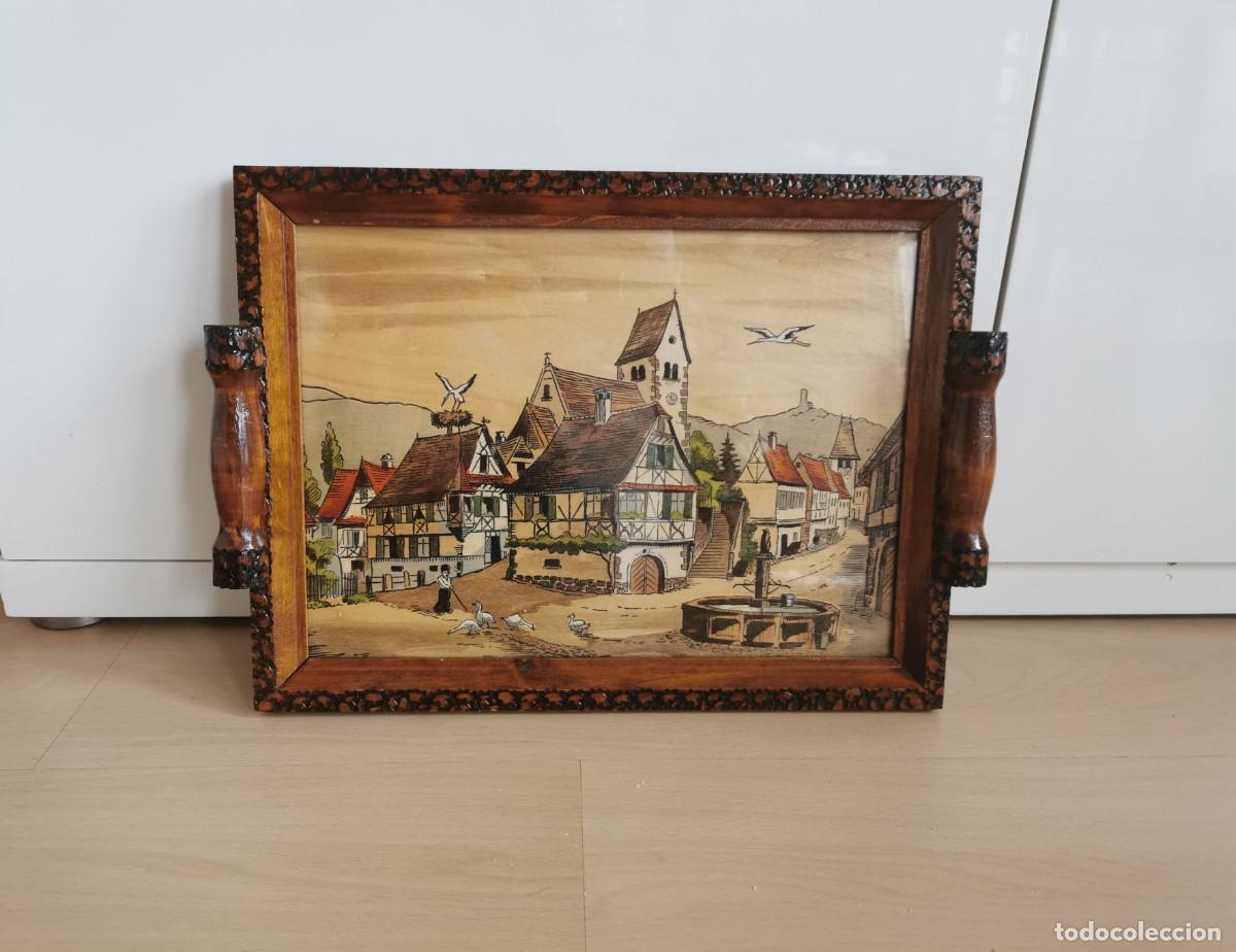 Antig&uuml;edades: BANDEJA ART DECO DE MADERA - Foto 1