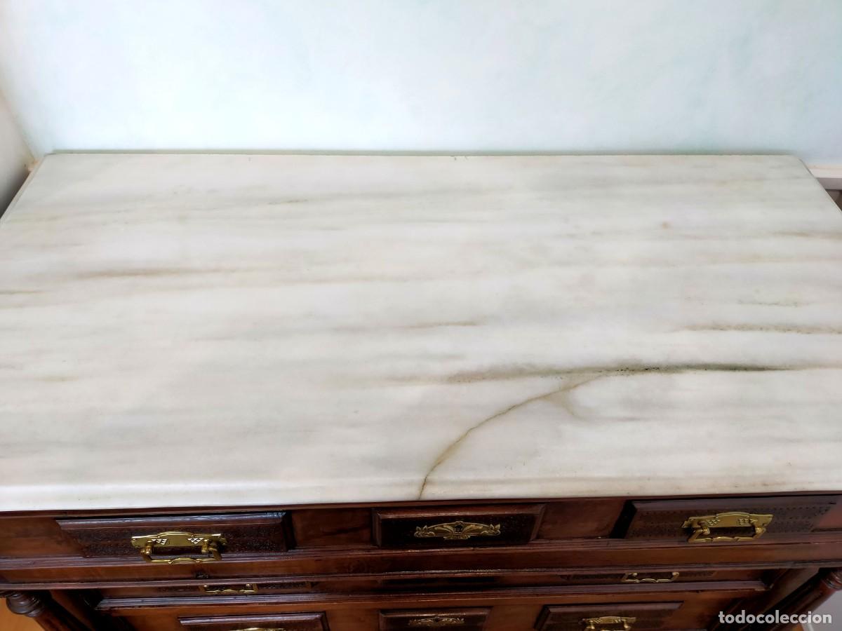 Antig&uuml;edades: PRECIOSA C&Oacute;MODA DE NOGAL RESTAURADA - Foto 4