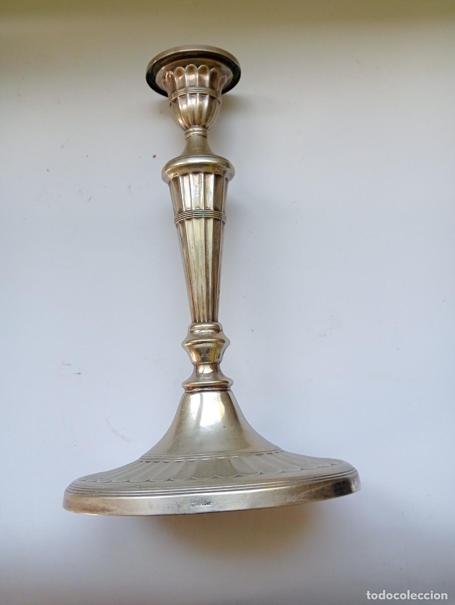 Antig&uuml;edades: Candelabro de alpaca Alpa Dur - Foto 3