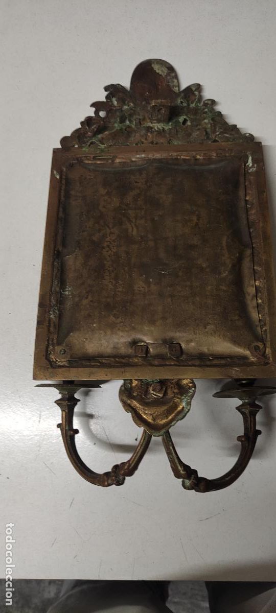 Antig&uuml;edades: ANTIGUO CANDELABRO CON ESPEJO BISELADO - Foto 7