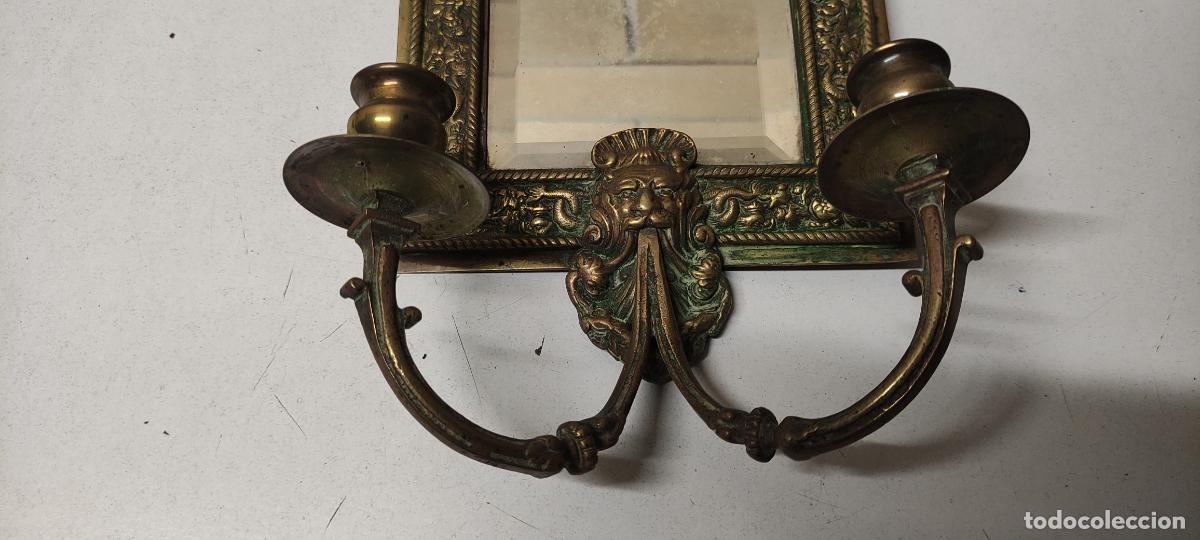 Antig&uuml;edades: ANTIGUO CANDELABRO CON ESPEJO BISELADO - Foto 10
