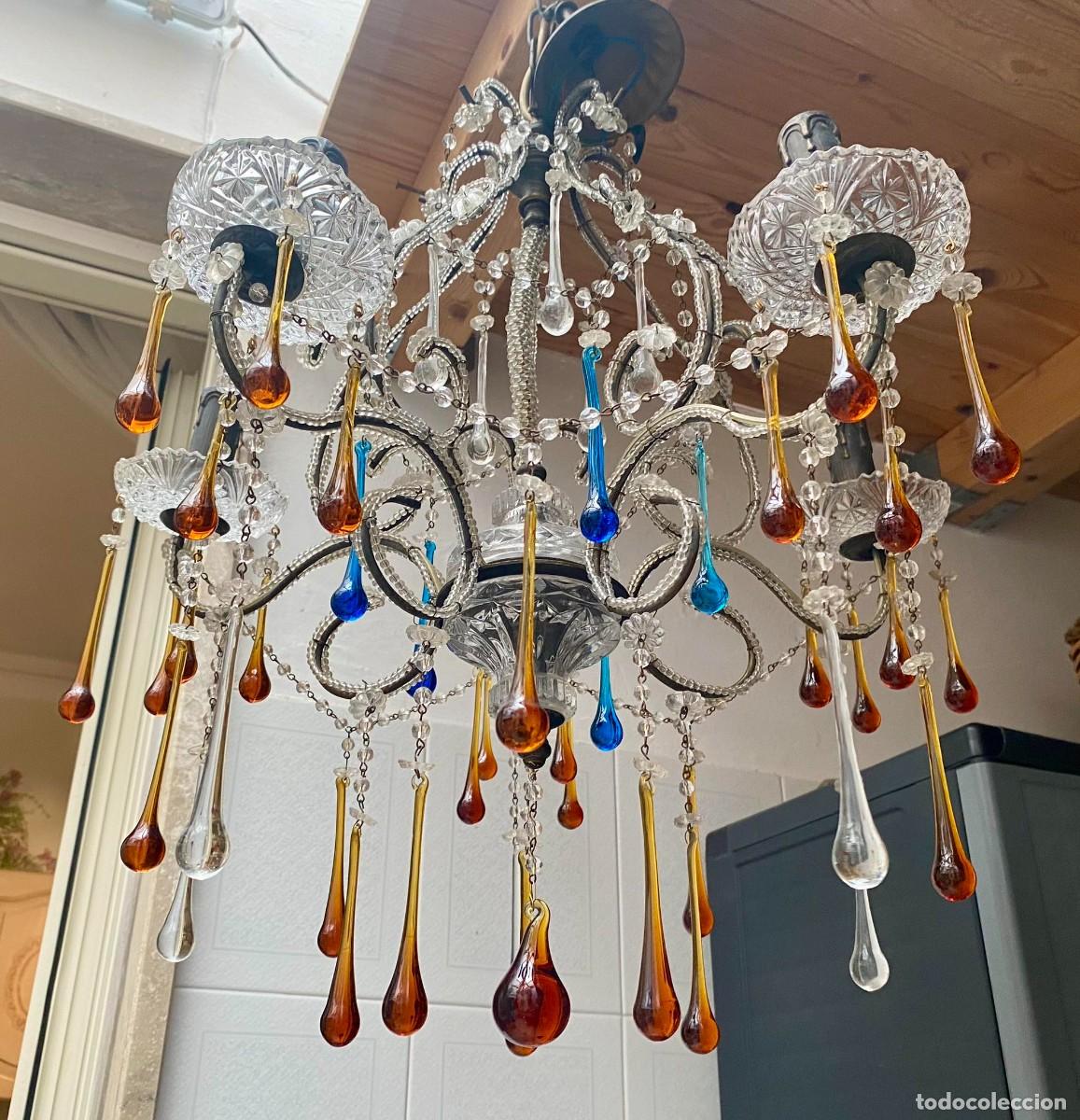 Antig&uuml;edades: majestuosa l&aacute;mpara de Murano - Foto 1