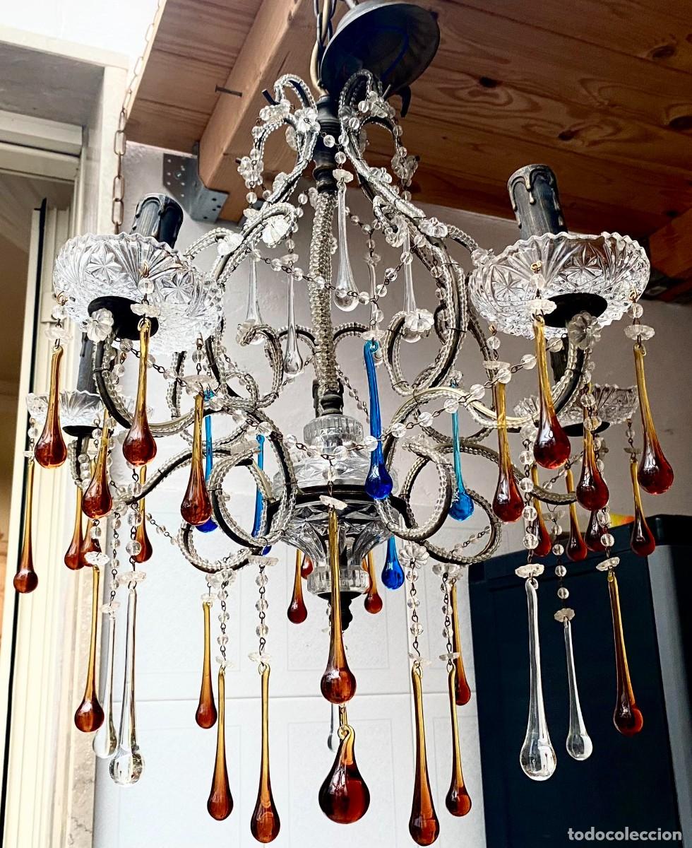 Antig&uuml;edades: majestuosa l&aacute;mpara de Murano - Foto 3