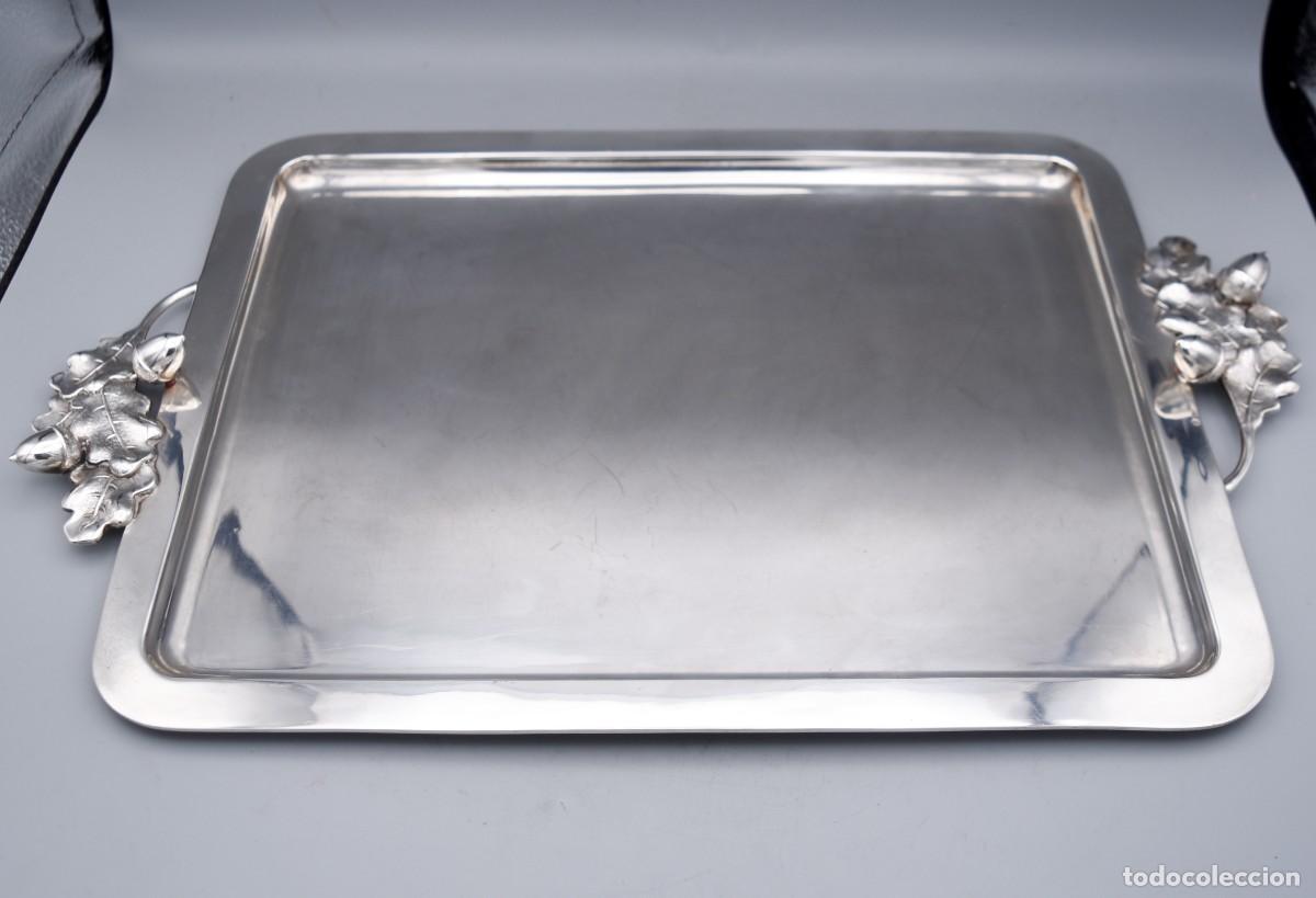 Antig&uuml;edades: Bandeja de gran tama&ntilde;o - Plata - Foto 6