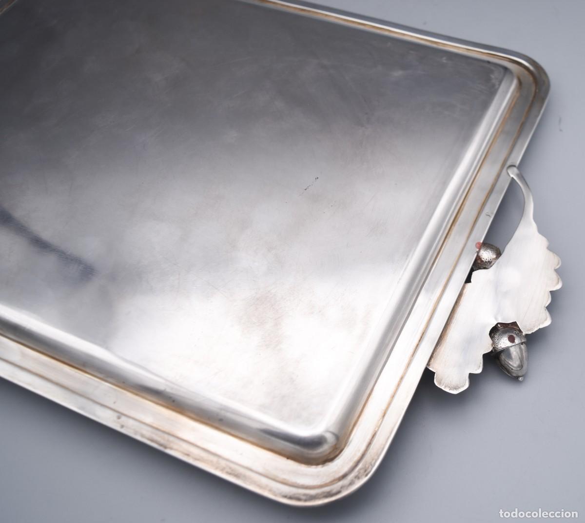 Antig&uuml;edades: Bandeja de gran tama&ntilde;o - Plata - Foto 10
