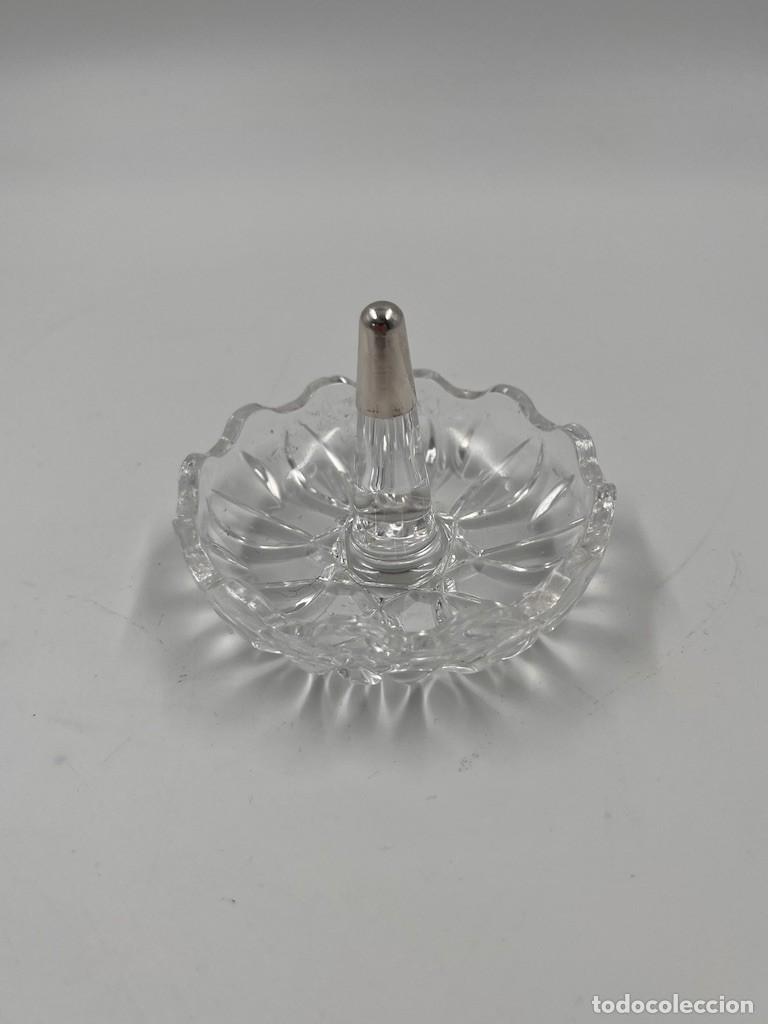 Antiquit&eacute;s: Valet de joyer&iacute;a y anillos en cristal y plata