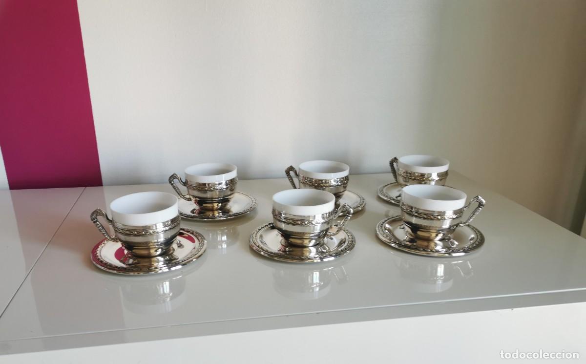Antig&uuml;edades: AZUCARERO Y TAZAS ANTIGUAS - OPALINA - Foto 4