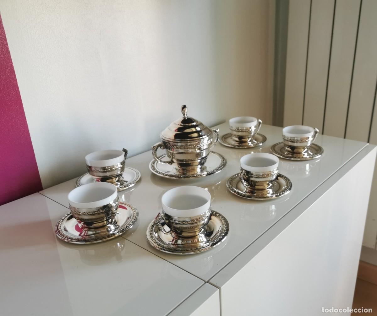 Antig&uuml;edades: AZUCARERO Y TAZAS ANTIGUAS - OPALINA - Foto 1