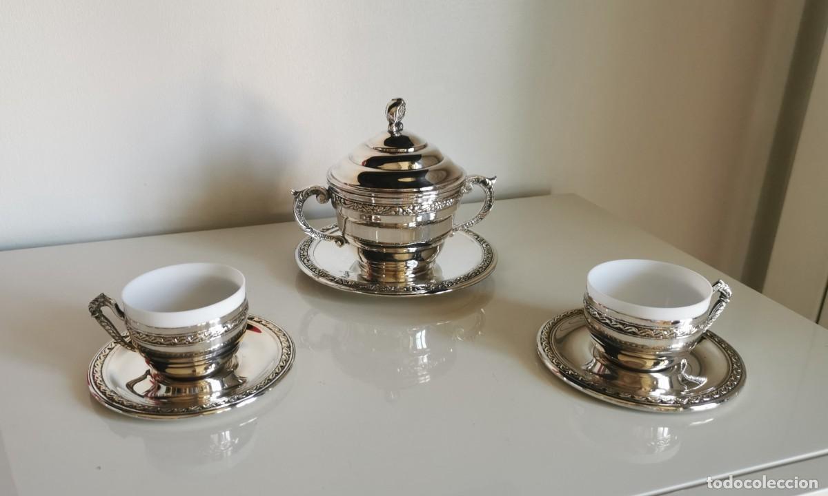 Antig&uuml;edades: AZUCARERO Y TAZAS ANTIGUAS - OPALINA - Foto 5