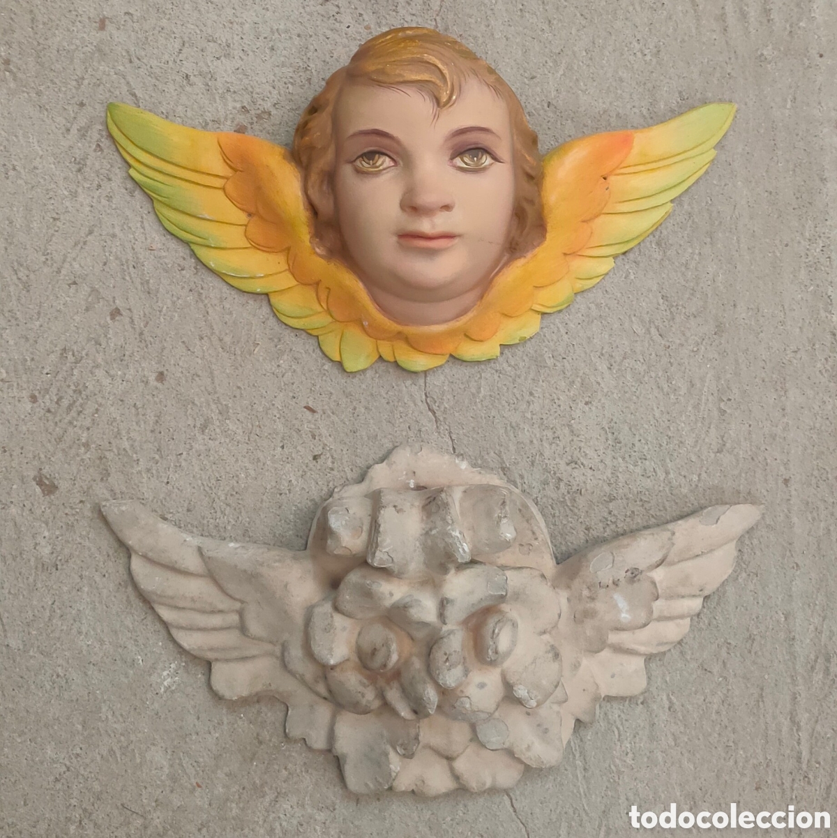 Antiques: 2 Querubes de madera