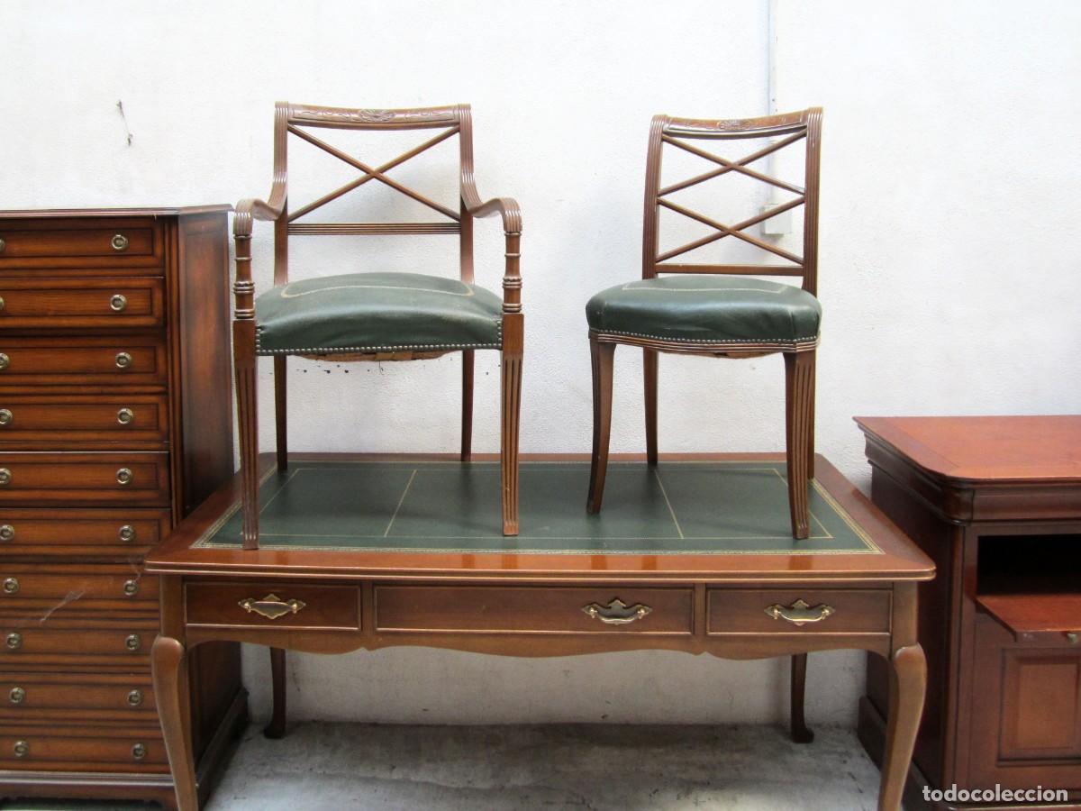 Antig&uuml;edades: Mesa despacho con silla - Foto 2