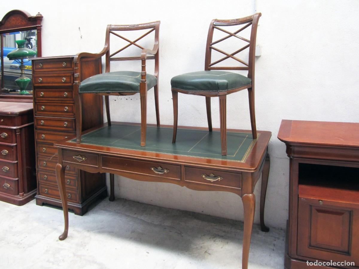 Antig&uuml;edades: Mesa despacho con silla - Foto 3