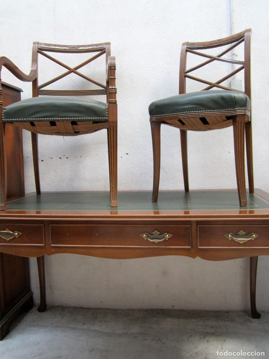 Antig&uuml;edades: Mesa despacho con silla - Foto 4